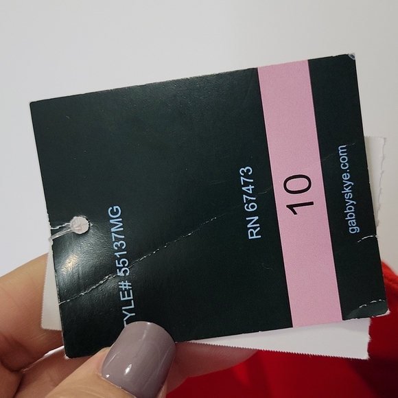 Gabby Skye Red Flared Dress NWT SZ 10 - Picture 14 of 14